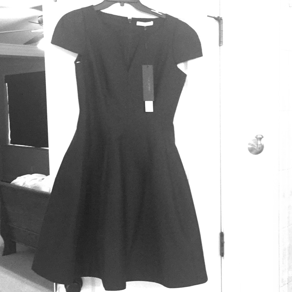 Halston Heritage Maggie Flareskirt Split Nck dress